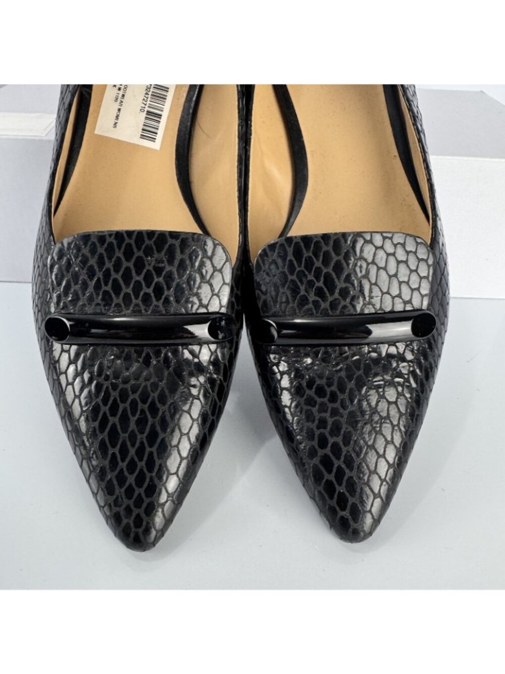 Naturalizer Womens Pump 10 M Booker Point Toe Low Heel Black Leather Loafer Shoe - Picture 4 of 11